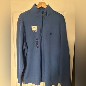 Izod Men's Sport Flex Blue Zip-Up Sweater